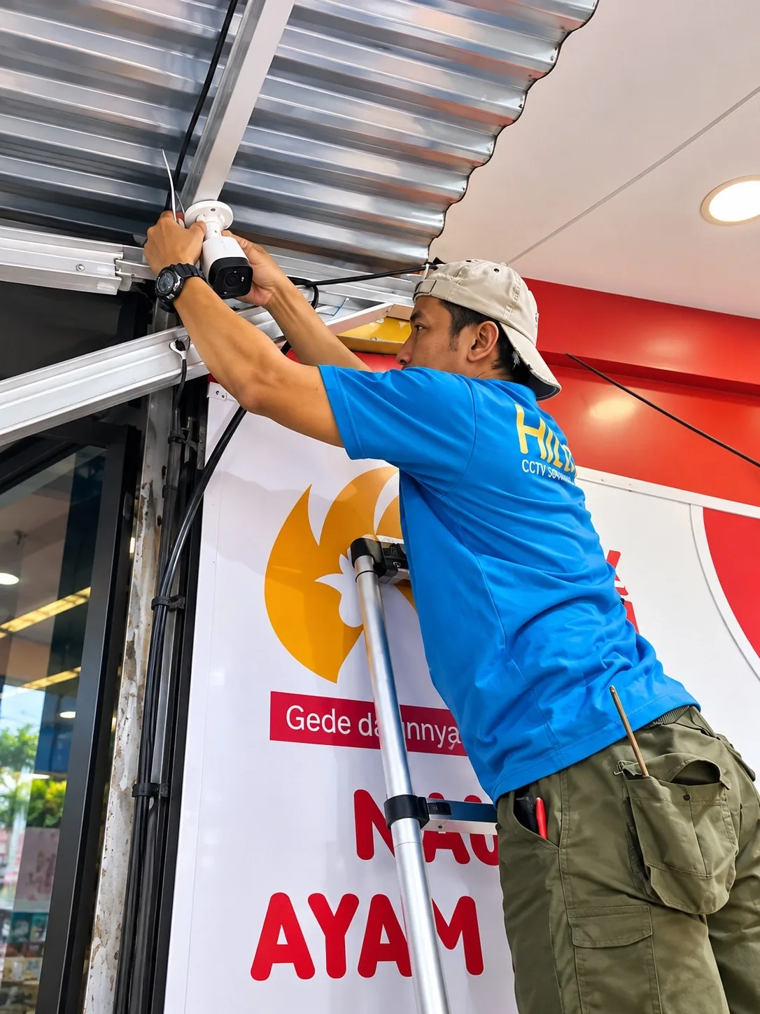 Instalasi CCTV di outlet D'Kriuk
