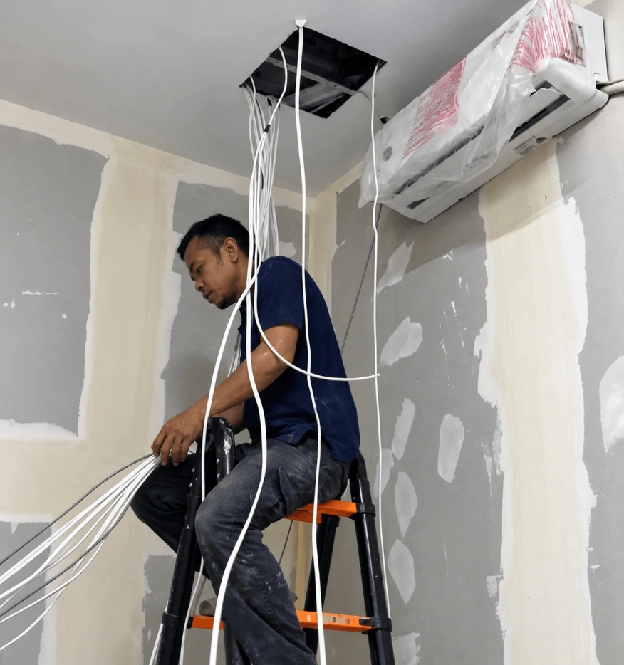 penarikan kabel cctv